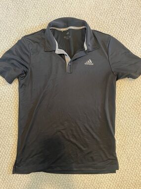 adidas Men’s Black Polo with Light Gray Trim